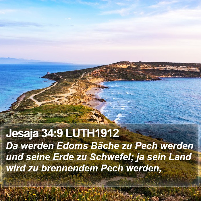Jesaja 34:9 LUTH1912 Bible Study