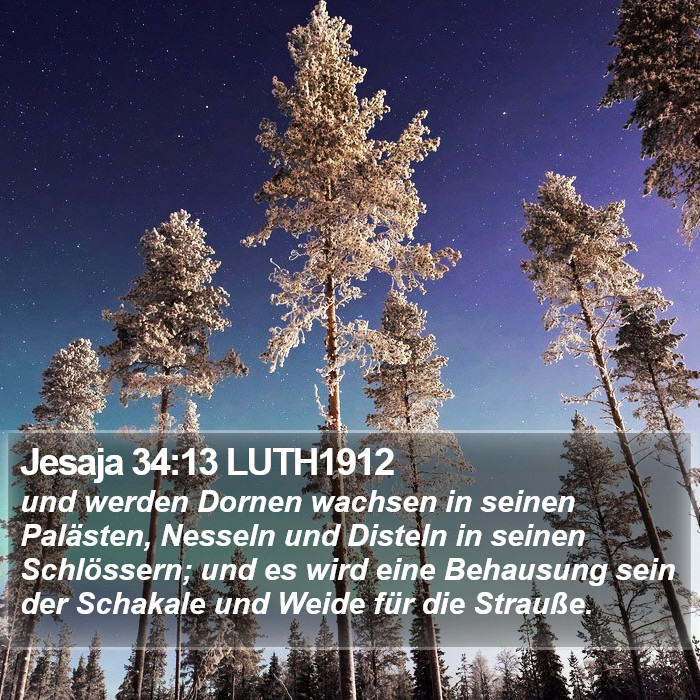 Jesaja 34:13 LUTH1912 Bible Study