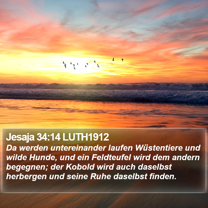 Jesaja 34:14 LUTH1912 Bible Study