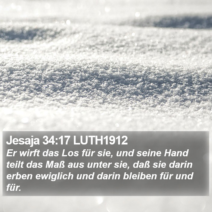 Jesaja 34:17 LUTH1912 Bible Study