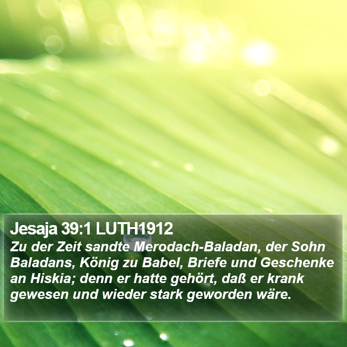 Jesaja 39:1 LUTH1912 Bible Study