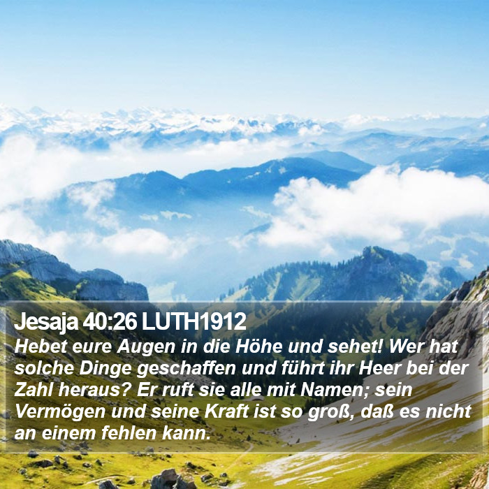 Jesaja 40:26 LUTH1912 Bible Study