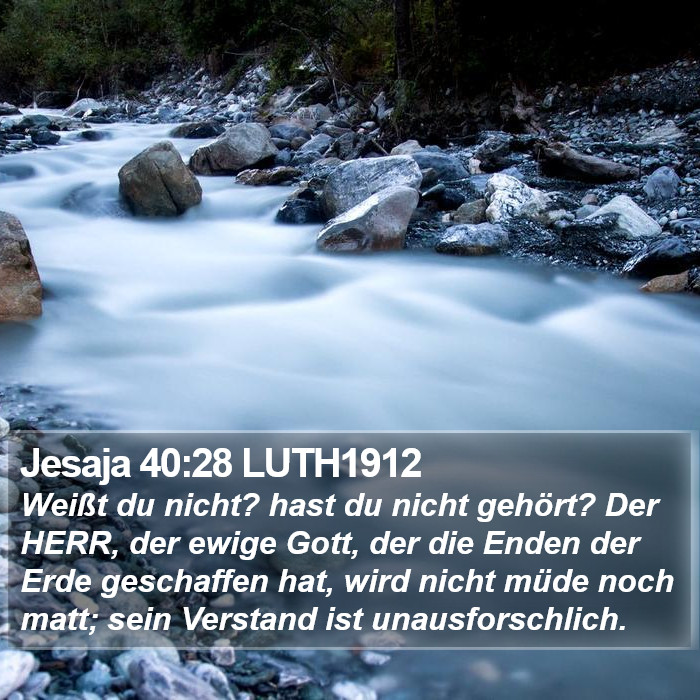 Jesaja 40:28 LUTH1912 Bible Study