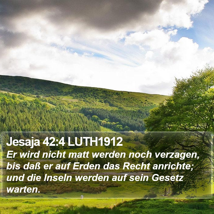 Jesaja 42:4 LUTH1912 Bible Study