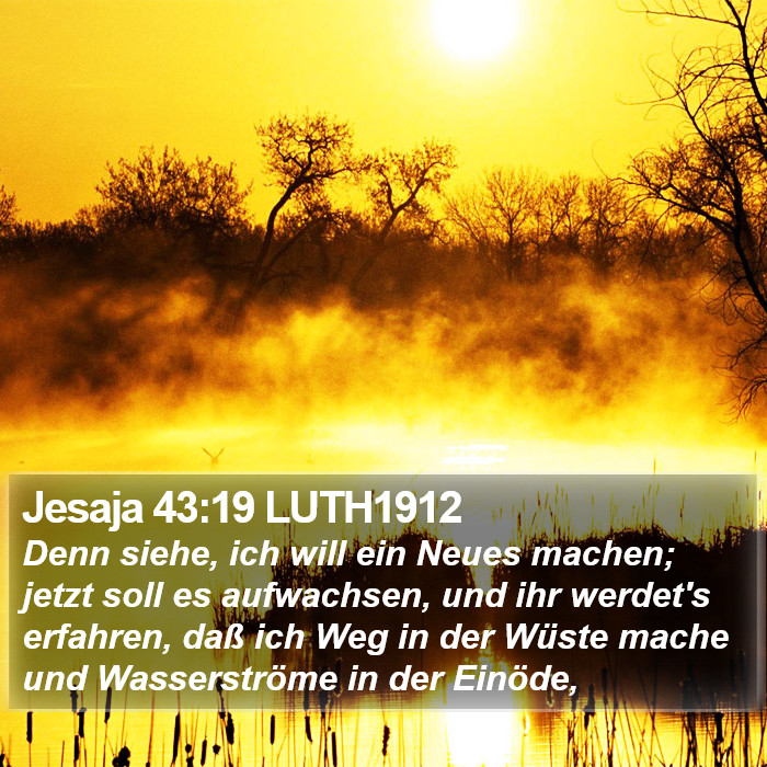 Jesaja 43:19 LUTH1912 Bible Study