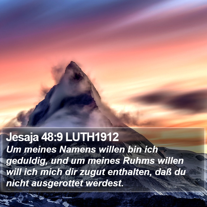 Jesaja 48:9 LUTH1912 Bible Study