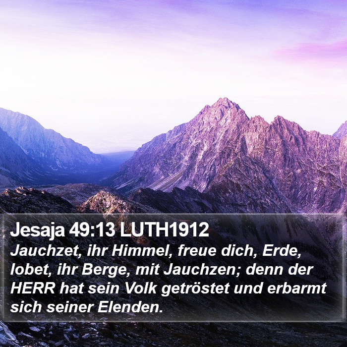 Jesaja 49:13 LUTH1912 Bible Study