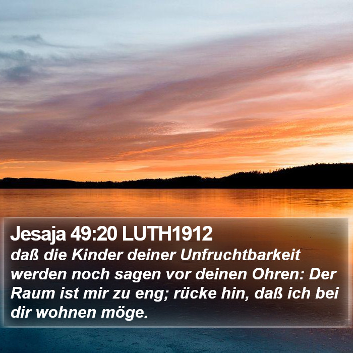 Jesaja 49:20 LUTH1912 Bible Study