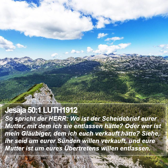 Jesaja 50:1 LUTH1912 Bible Study
