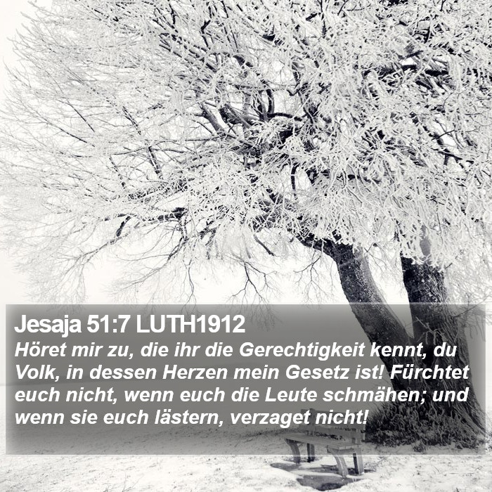 Jesaja 51:7 LUTH1912 Bible Study