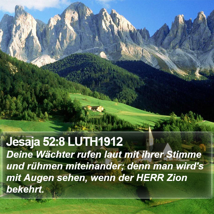 Jesaja 52:8 LUTH1912 Bible Study