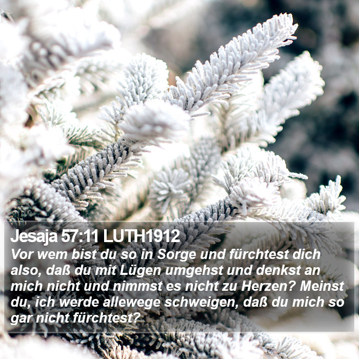 Jesaja 57:11 LUTH1912 Bible Study