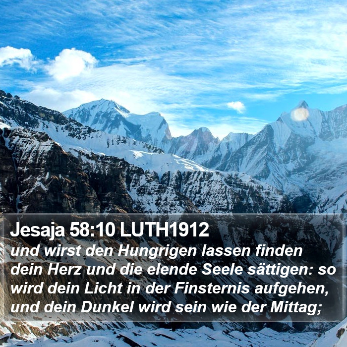 Jesaja 58:10 LUTH1912 Bible Study