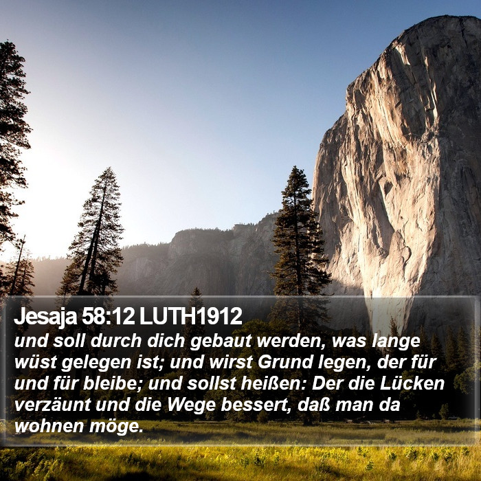 Jesaja 58:12 LUTH1912 Bible Study