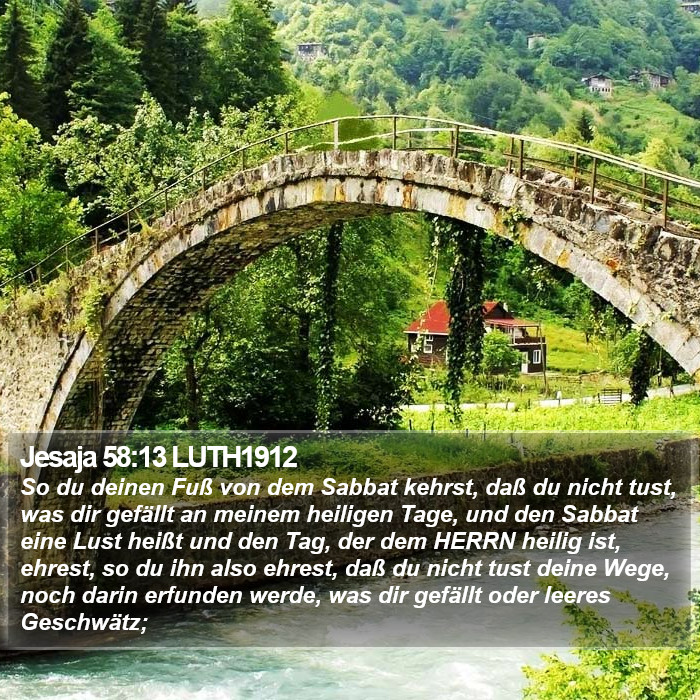 Jesaja 58:13 LUTH1912 Bible Study