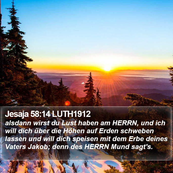 Jesaja 58:14 LUTH1912 Bible Study