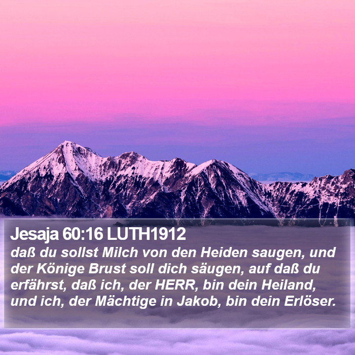 Jesaja 60:16 LUTH1912 Bible Study