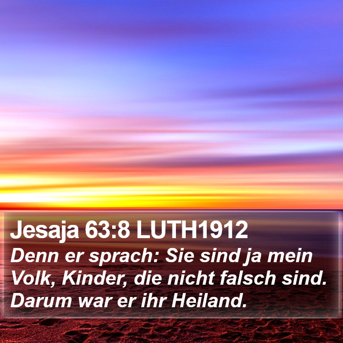 Jesaja 63:8 LUTH1912 Bible Study