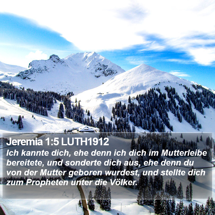 Jeremia 1:5 LUTH1912 Bible Study