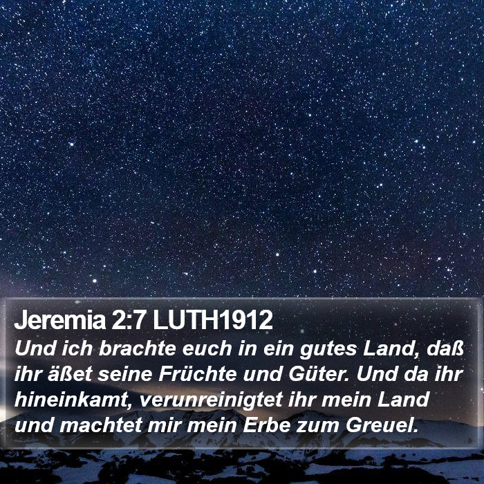 Jeremia 2:7 LUTH1912 Bible Study