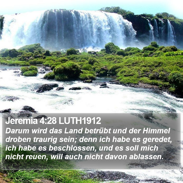 Jeremia 4:28 LUTH1912 Bible Study