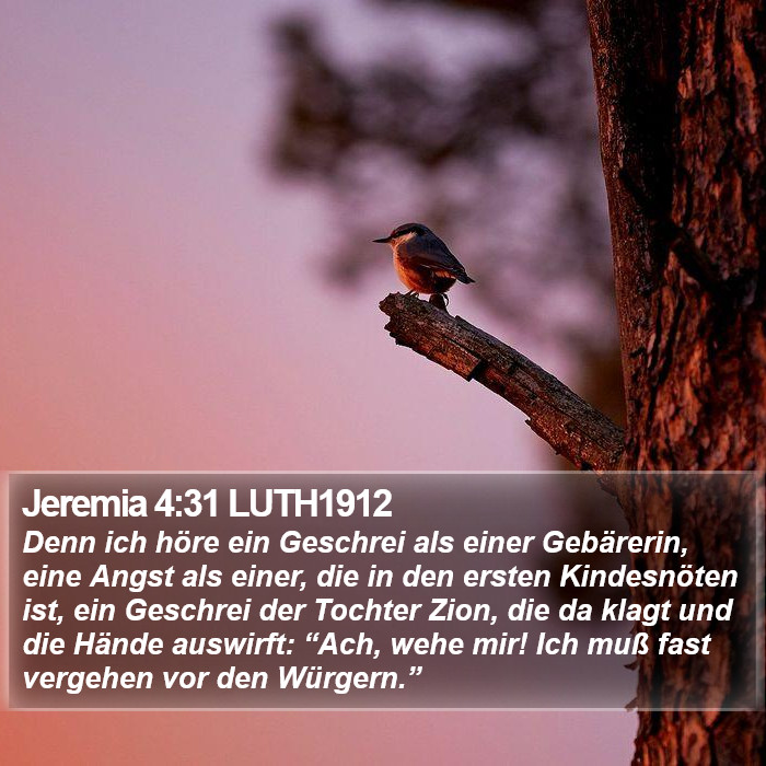 Jeremia 4:31 LUTH1912 Bible Study