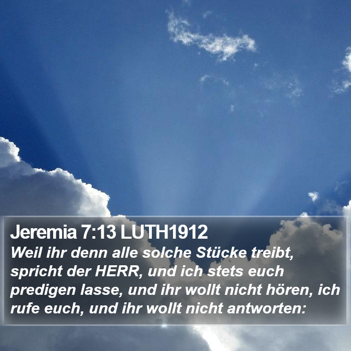 Jeremia 7:13 LUTH1912 Bible Study