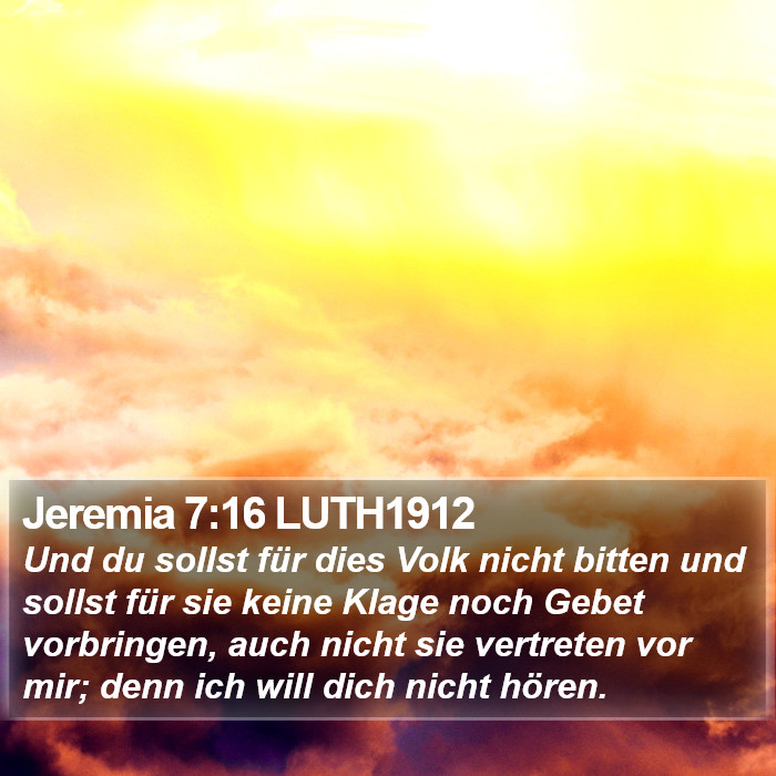 Jeremia 7:16 LUTH1912 Bible Study