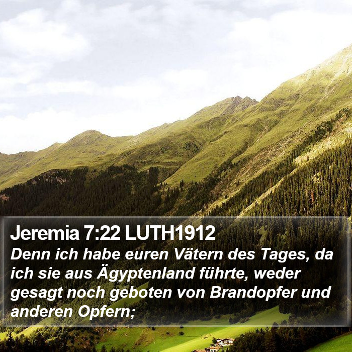 Jeremia 7:22 LUTH1912 Bible Study