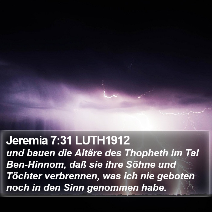 Jeremia 7:31 LUTH1912 Bible Study