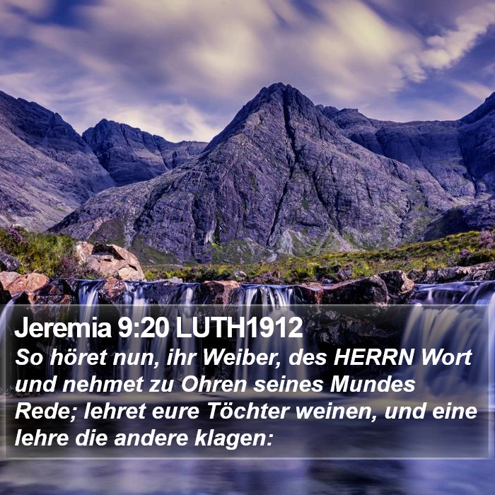 Jeremia 9:20 LUTH1912 Bible Study