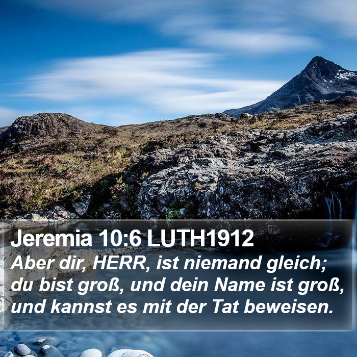 Jeremia 10:6 LUTH1912 Bible Study