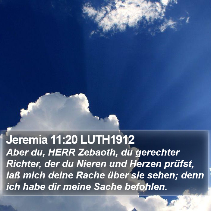 Jeremia 11:20 LUTH1912 Bible Study