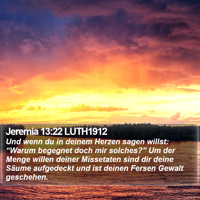 Jeremia 13:22 LUTH1912 Bible Study