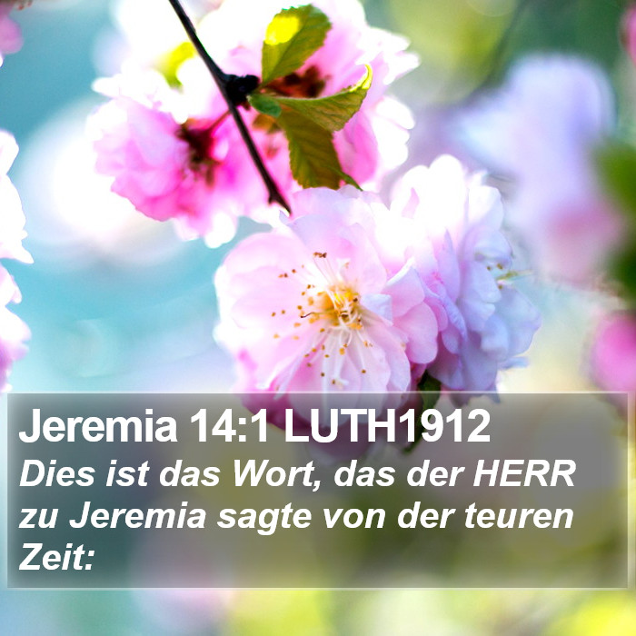 Jeremia 14:1 LUTH1912 Bible Study
