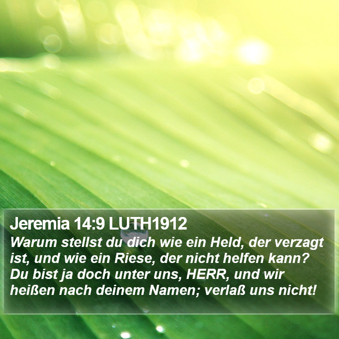 Jeremia 14:9 LUTH1912 Bible Study