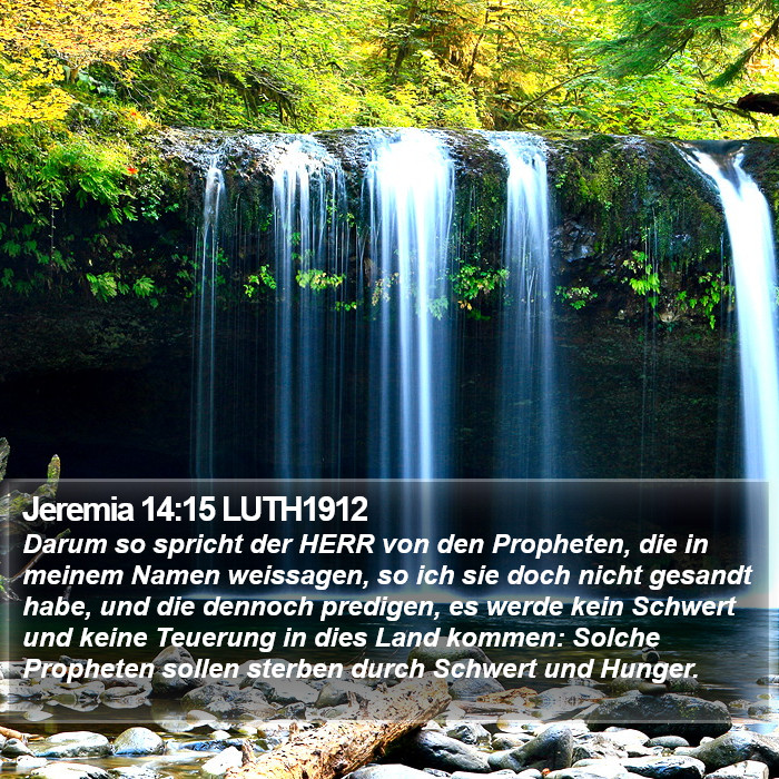 Jeremia 14:15 LUTH1912 Bible Study