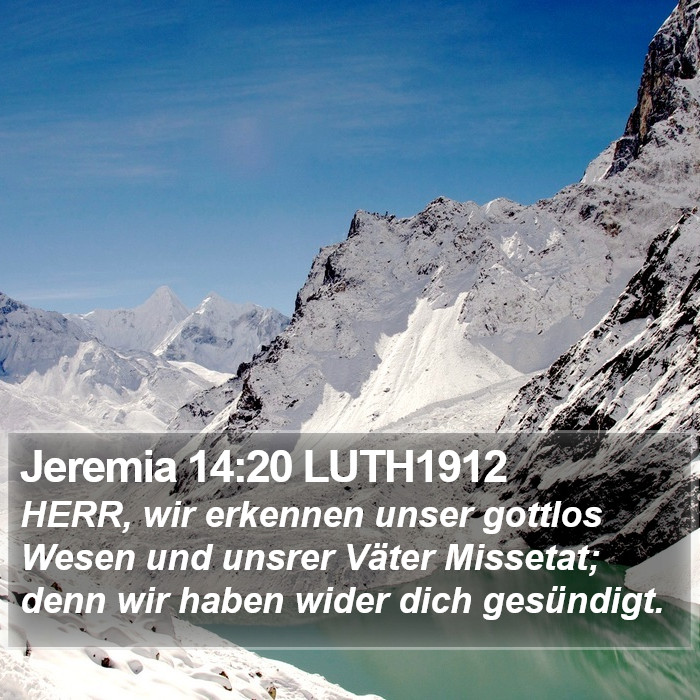 Jeremia 14:20 LUTH1912 Bible Study