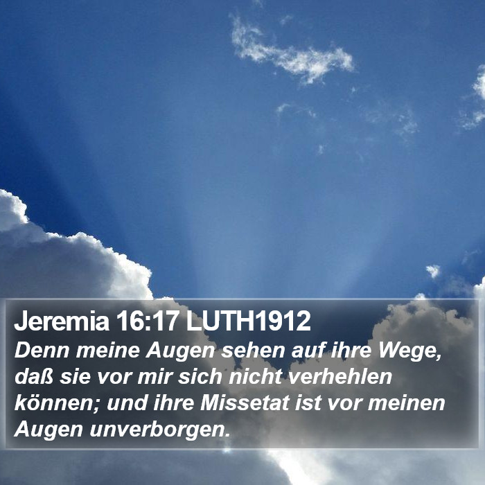 Jeremia 16:17 LUTH1912 Bible Study