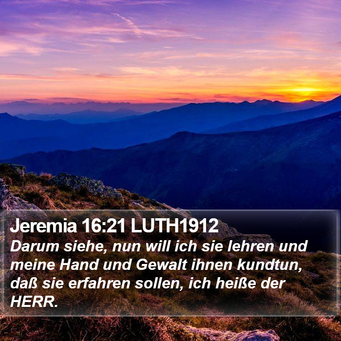 Jeremia 16:21 LUTH1912 Bible Study