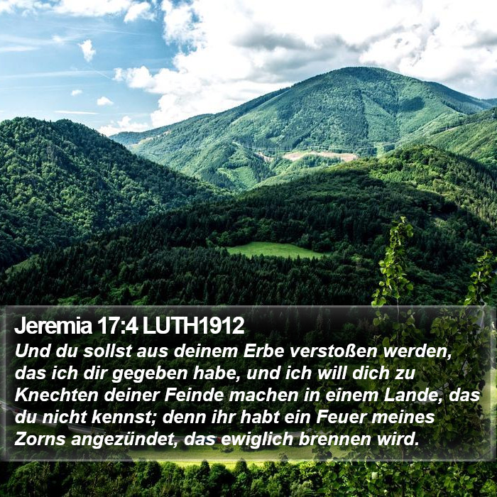 Jeremia 17:4 LUTH1912 Bible Study