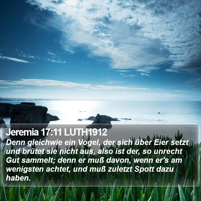 Jeremia 17:11 LUTH1912 Bible Study