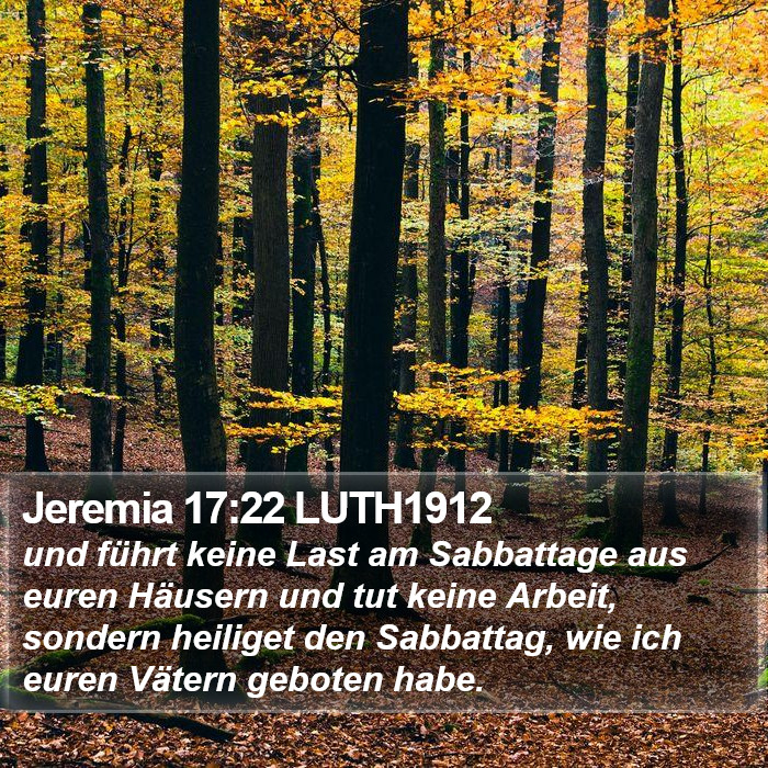 Jeremia 17:22 LUTH1912 Bible Study