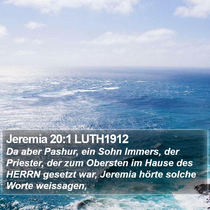 Jeremia 20:1 LUTH1912 Bible Study