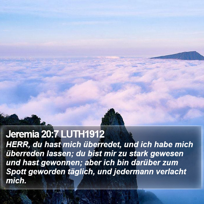 Jeremia 20:7 LUTH1912 Bible Study