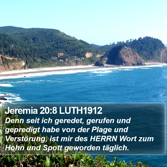 Jeremia 20:8 LUTH1912 Bible Study