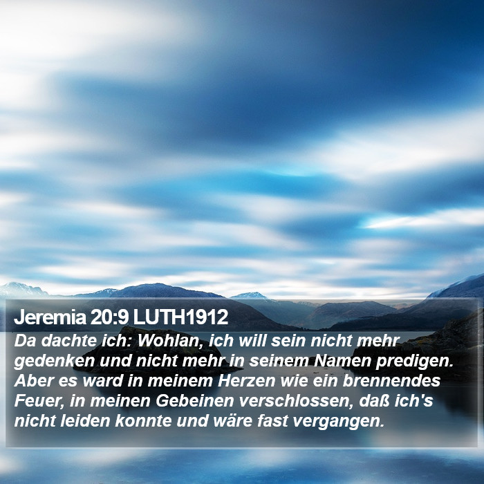 Jeremia 20:9 LUTH1912 Bible Study