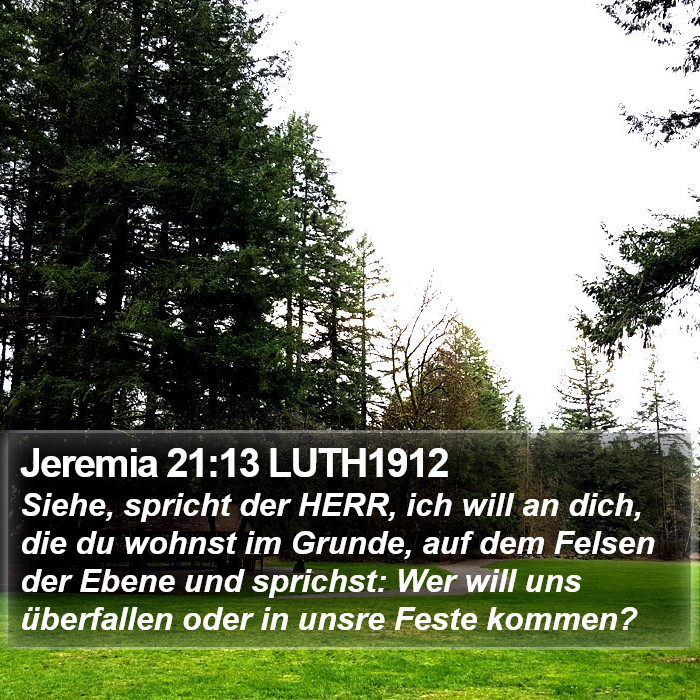 Jeremia 21:13 LUTH1912 Bible Study