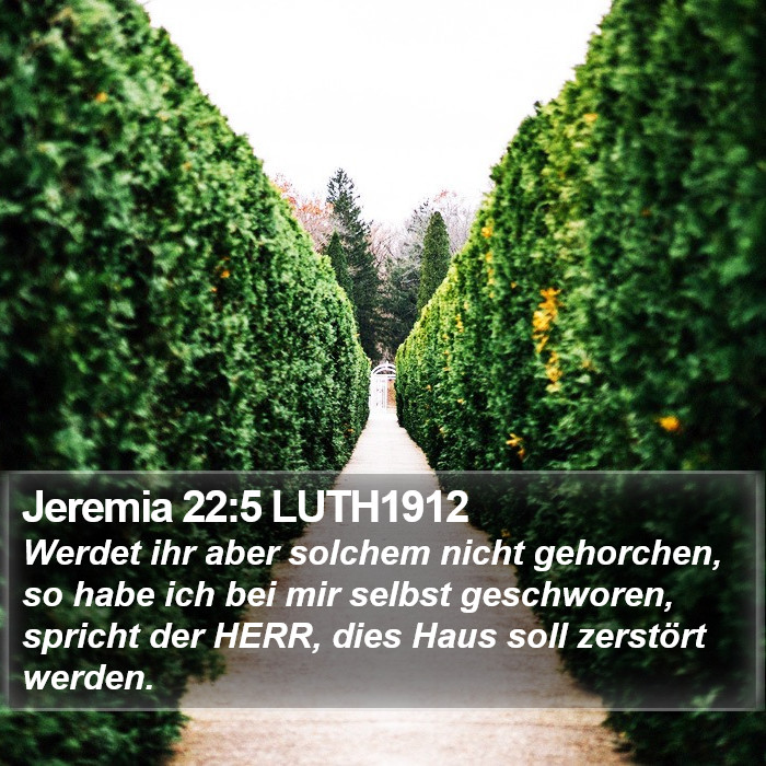 Jeremia 22:5 LUTH1912 Bible Study