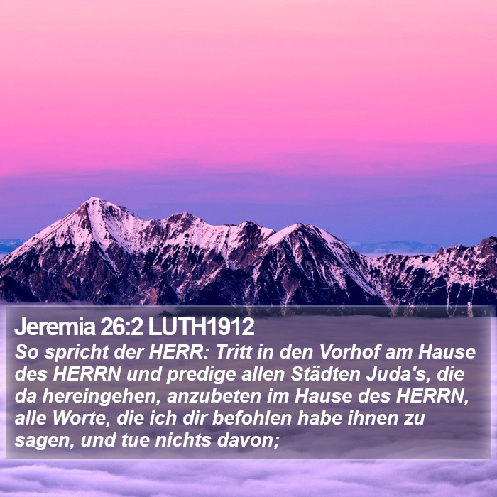 Jeremia 26:2 LUTH1912 Bible Study